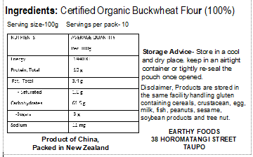 Earthy Buckwheat Flour Organic 1kg