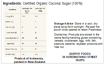 Earthy Coconut Sugar Organic 250g