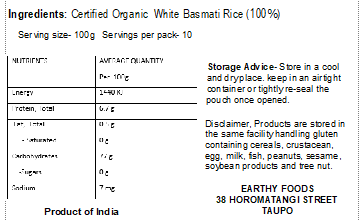 Earthy White Basmati Rice Organic