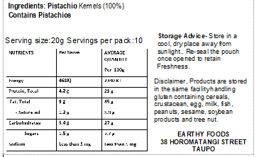 Earthy Pistachios Kernels 100GM