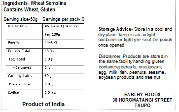 Earthy Semolina Fine 450g