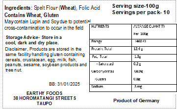 Earthy White Spelt Flour 1kg