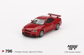 Mini GT 1:64 Nissan GT-R (R34) V Spec Active Red