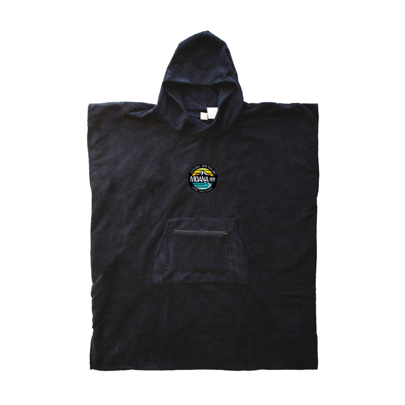 Toweling Hoodie - Kids Black Microfiber