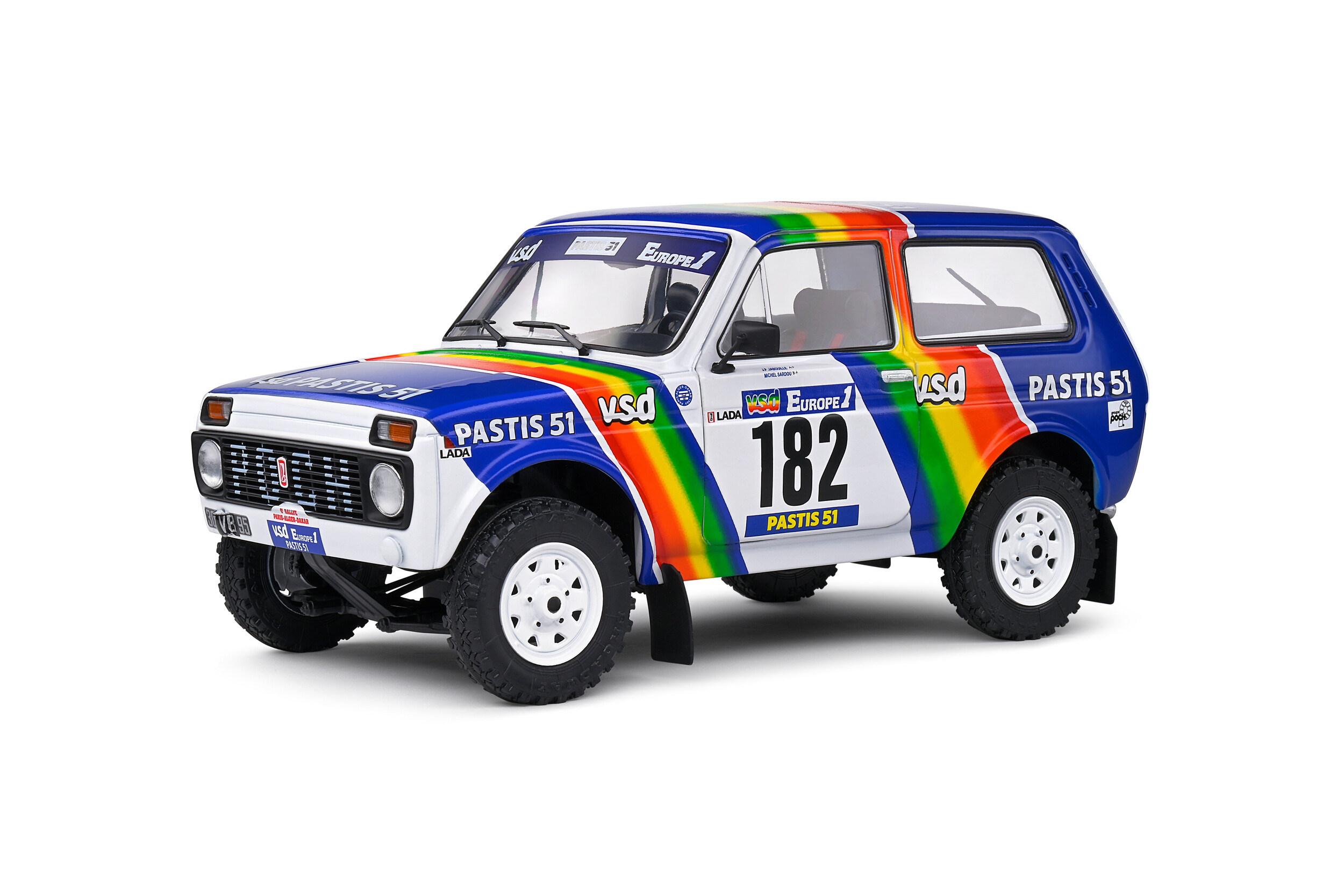 Solido 1:18 1984 Lada Niva  White #182 Jabouille/Sardou - Paris Dakar