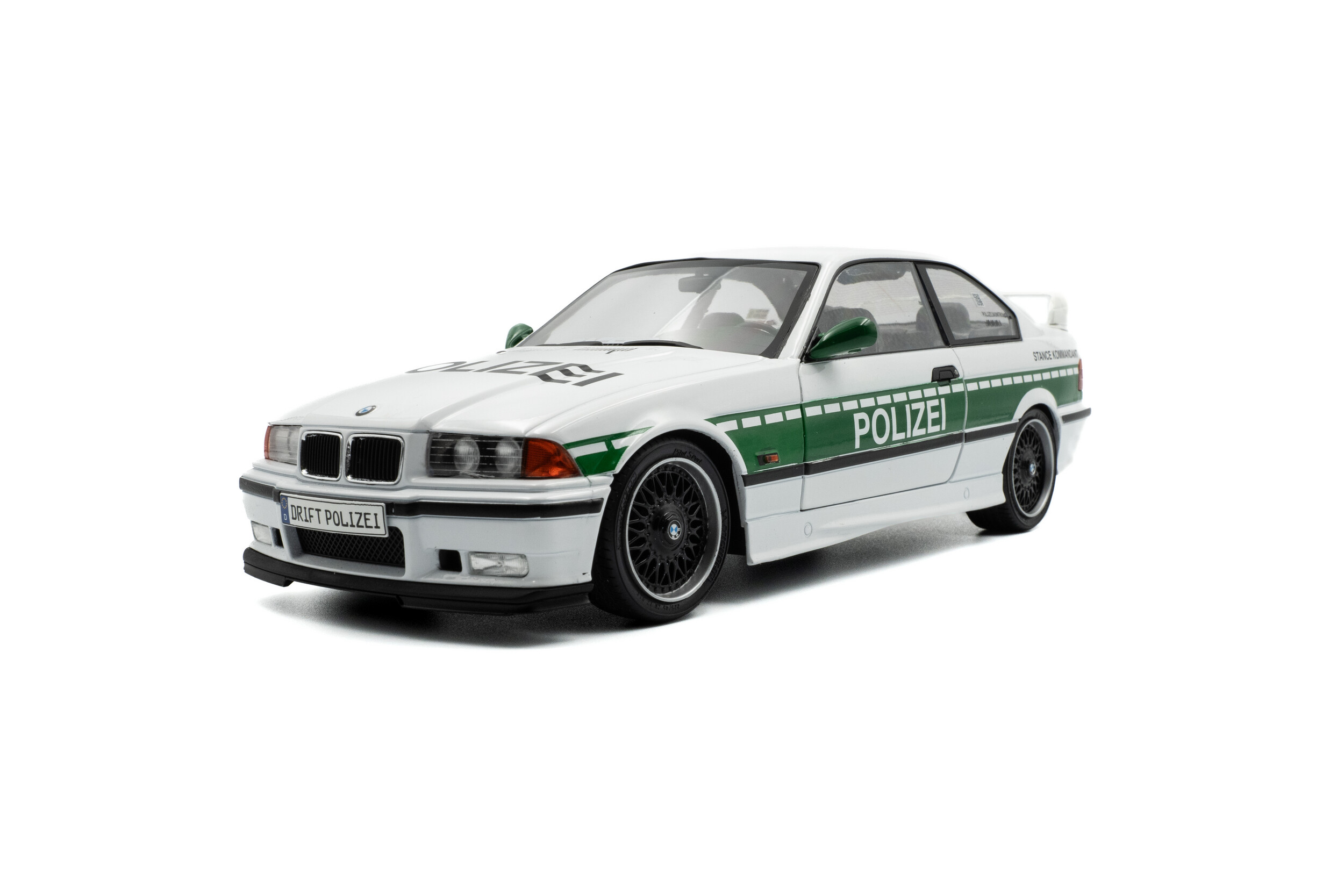 Solido 1:18 1991 BMW E36 M3 Coupe Solido Works Drift Polizei White