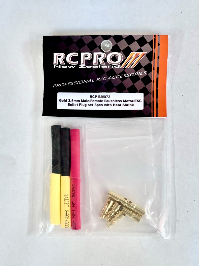 RC PRO Gold 3.5mm Male/Female Brushless Motor/ESC bullet plug set