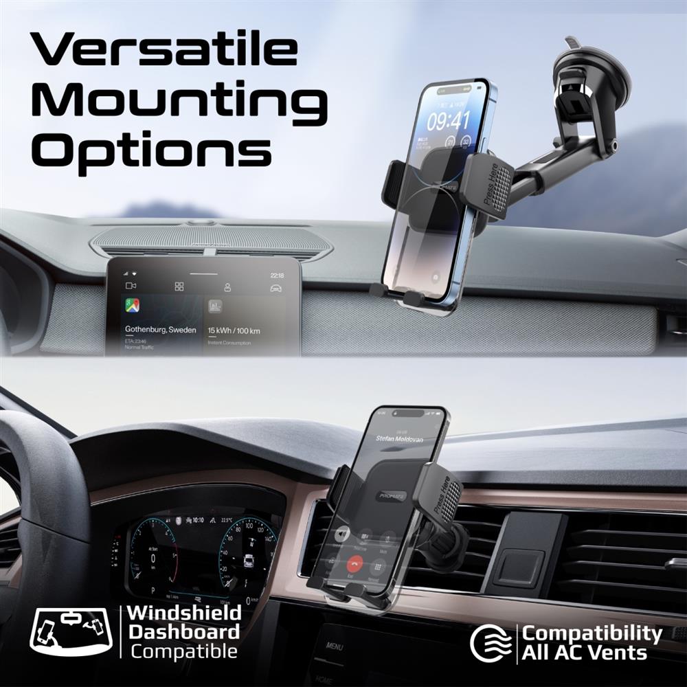 PROMATE Secure Smartphone Holder with Multiple Mounting Options