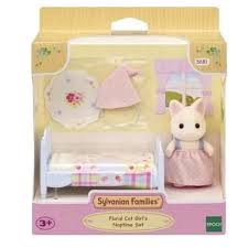 Sylvanian Family 5681 Floral Cat Girl's Naptime Set