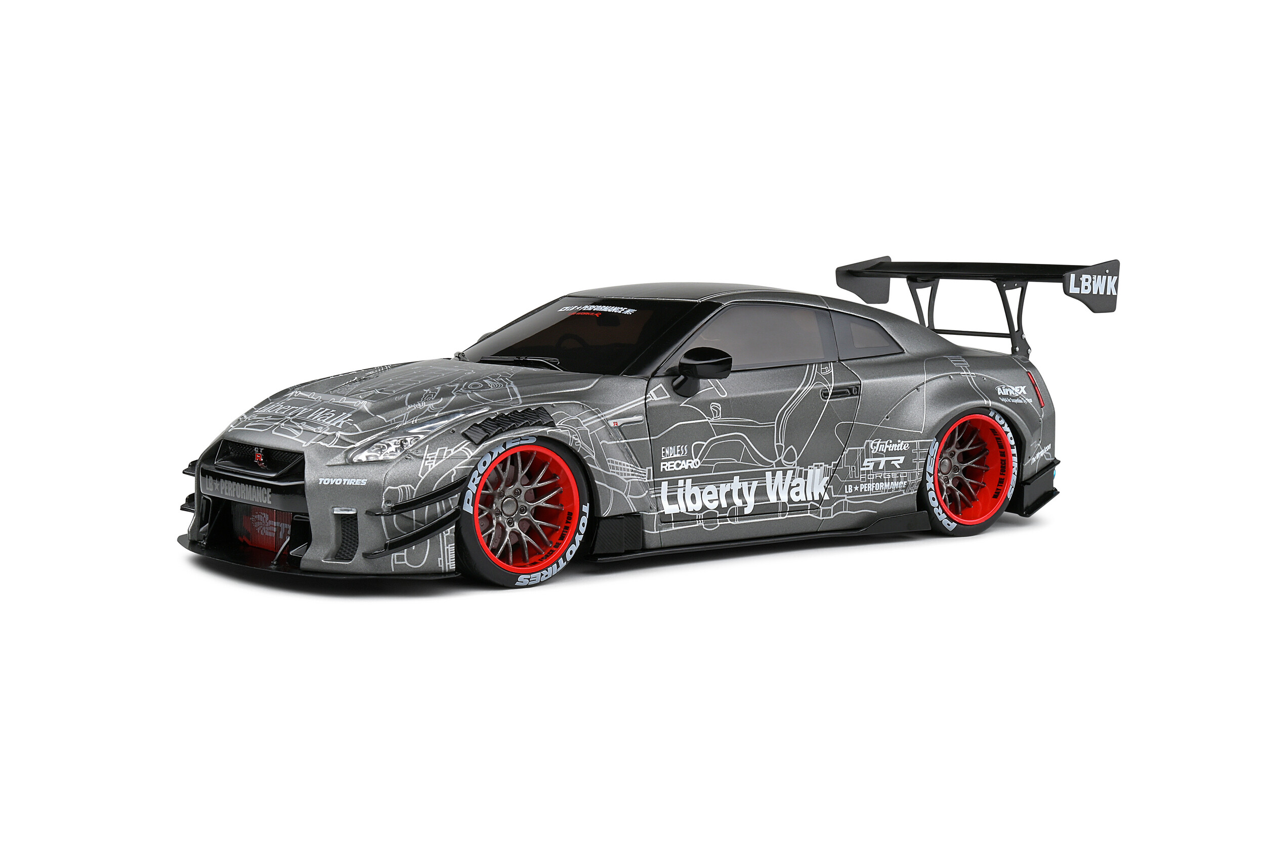 Solido 1:18 2020 Nissan GT-R (R35) Liberty Walk Body Kit Black