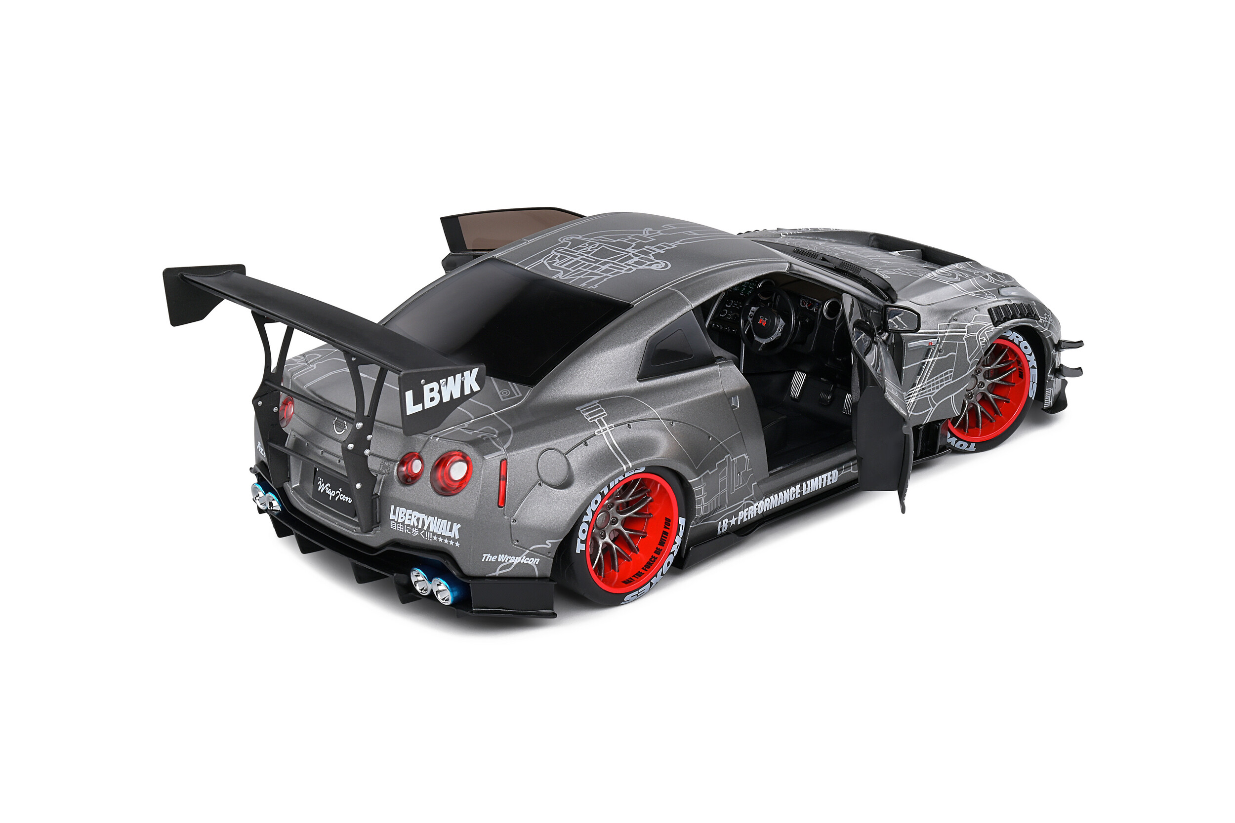 Solido 1:18 2020 Nissan GT-R (R35) Liberty Walk Body Kit Black