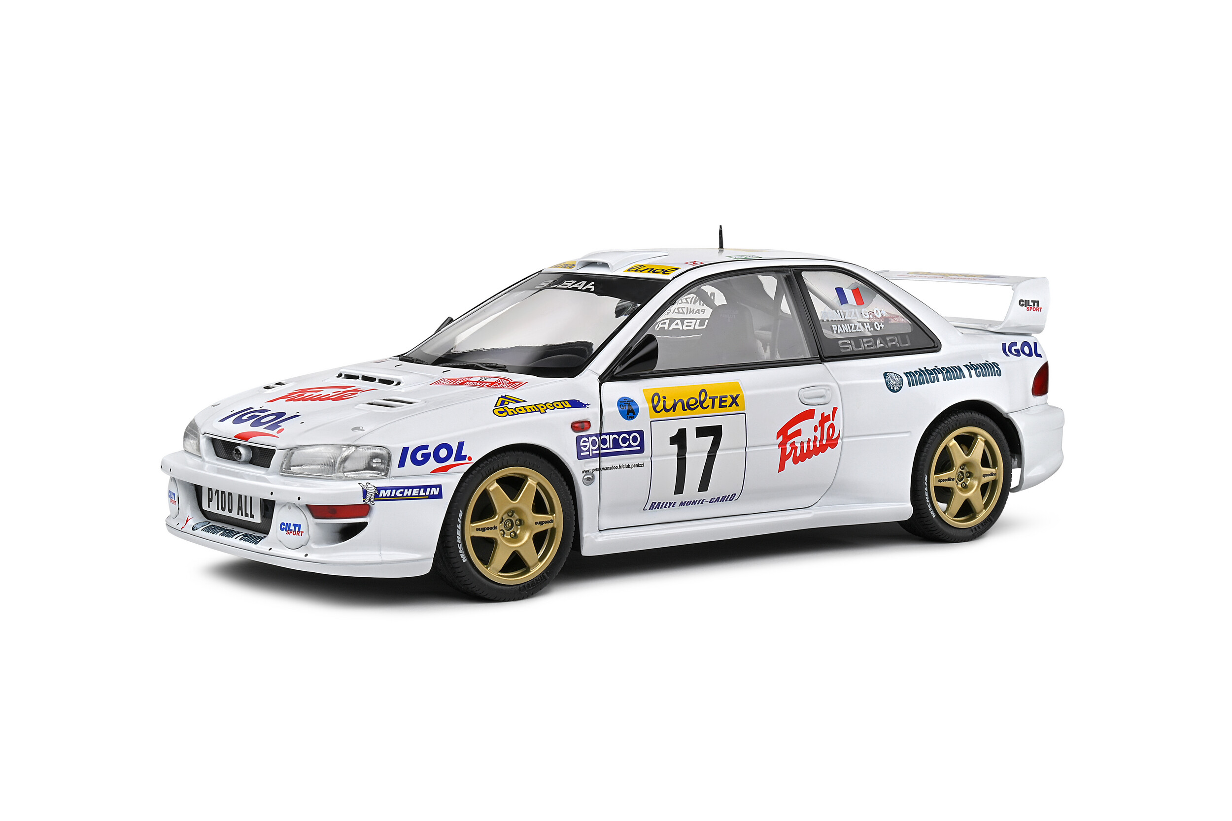 Solido 1:18 1999 Subaru Impreza 22B #17 Rally Monte Carlo 'Panizzi/Panizzi'