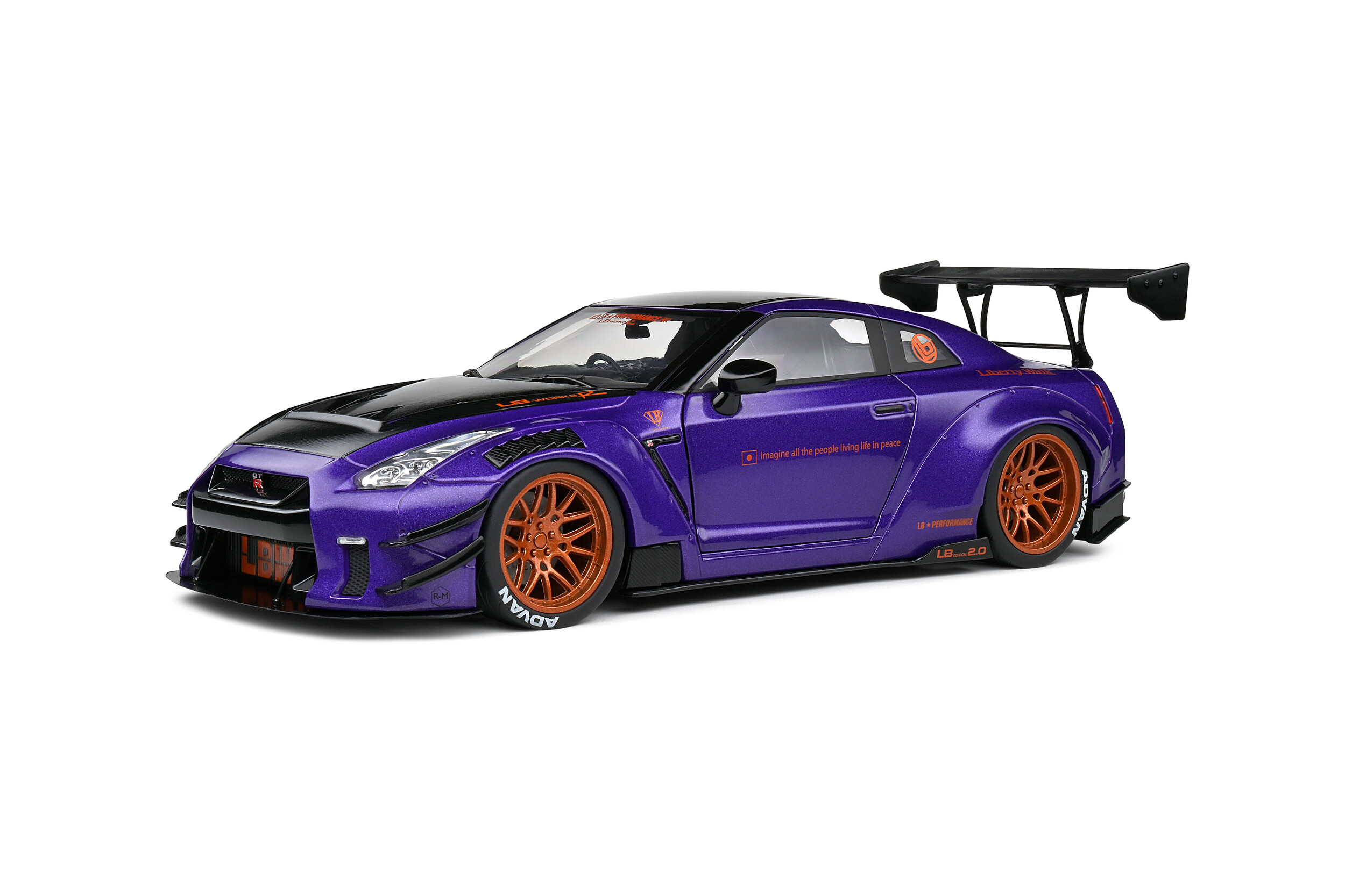 Solido 1:18 2022 Nissan GT-R (R35) Liberty Walk Body Kit 2.0 Purple