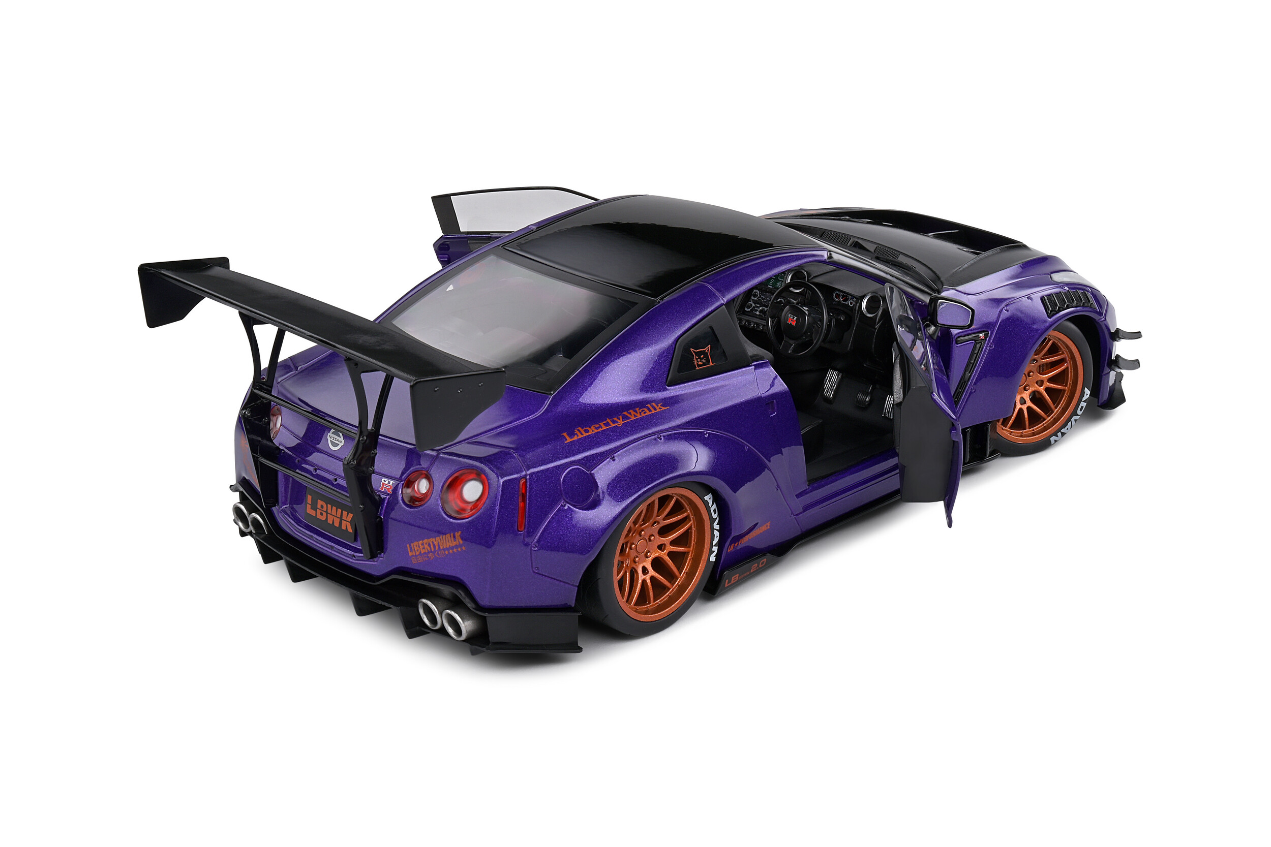 Solido 1:18 2022 Nissan GT-R (R35) Liberty Walk Body Kit 2.0 Purple