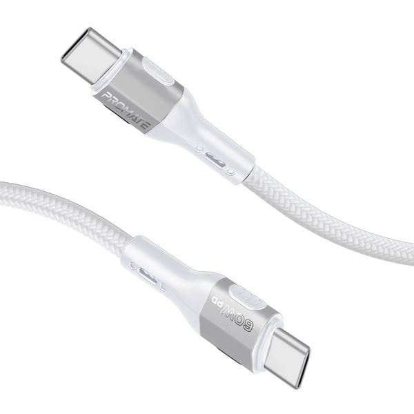 PROMATE 1.2m 60W PD USB-C to USB-C Tough-Built Cable