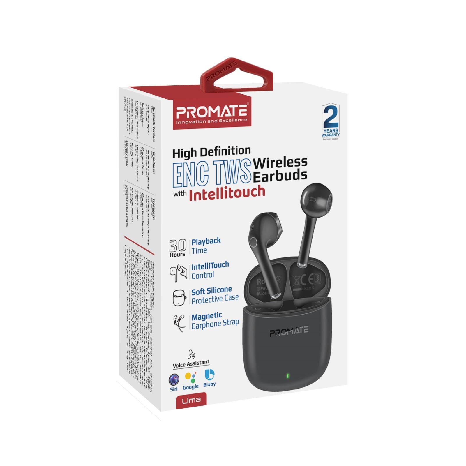 PROMATE In-Ear HD Bluetooth Earbuds with Intellitouch