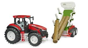 Bruder BR3453  Roadmax Tractor with Logging Trailer
