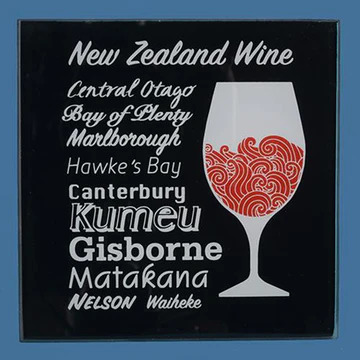 NZ wine coaster set set of 4
