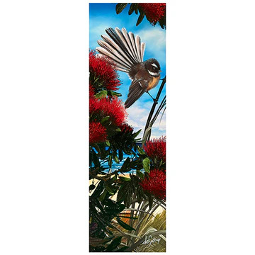 GAD013 Pohutakawa and fantail glass panel