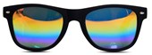 50/50s - Black w/ Rainbow Reflective Lens