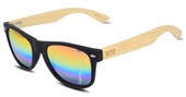 50/50s - Black w/ Rainbow Reflective Lens