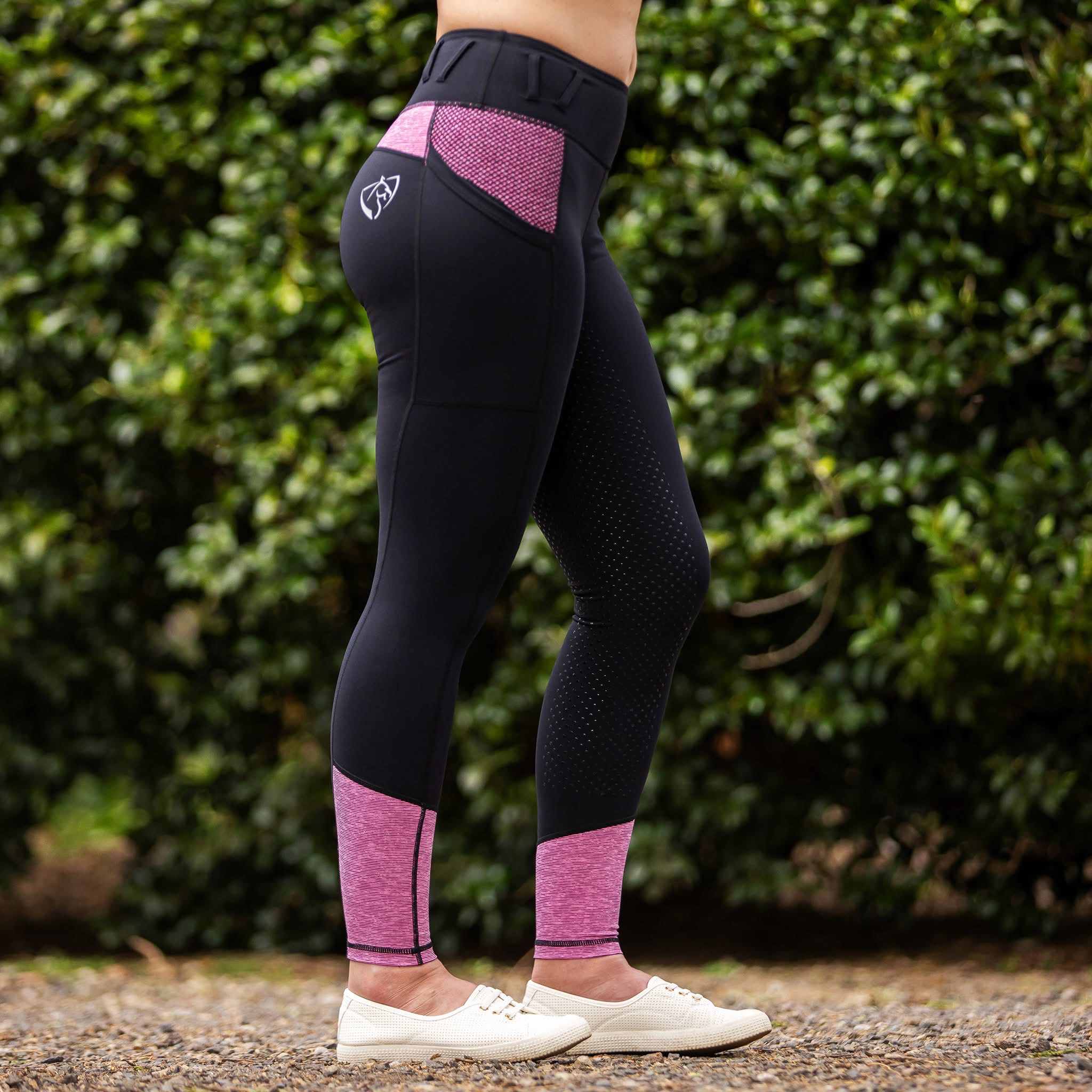 Bare Equestrian Performance Tights Hot Pink Stripe Child's 3