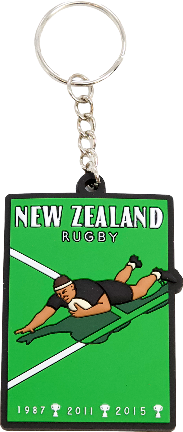 Keyring - Silicone Rugby
