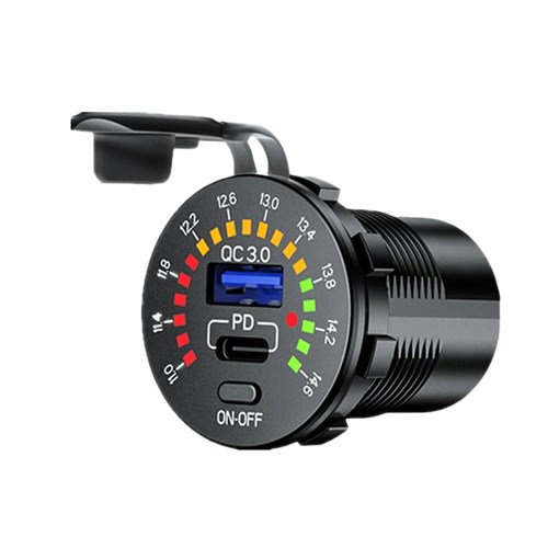 CNVTR 12V/24DC CIG PLG - USBC 3.0+QCUSB