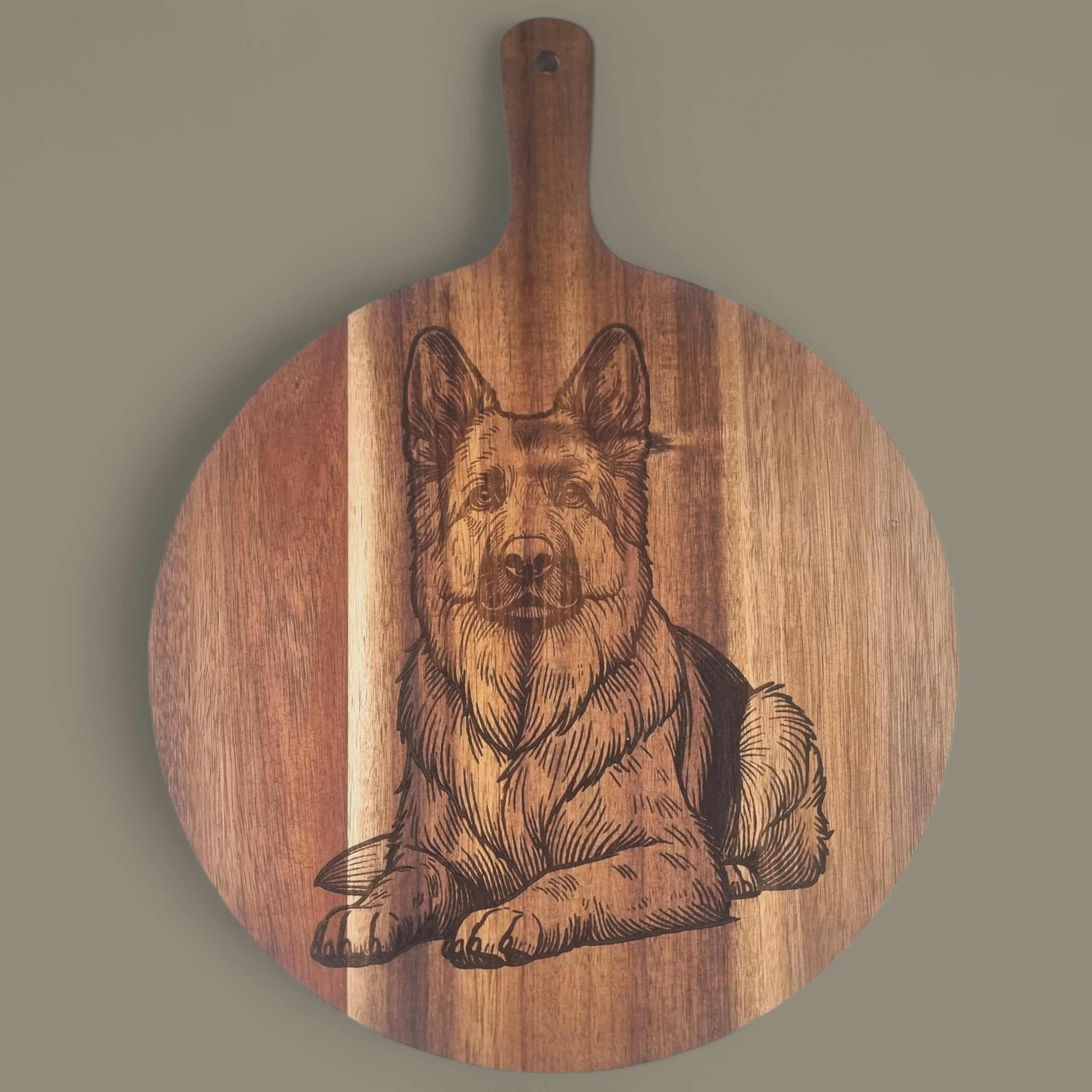 Round Serving Board- Waiting Shepard