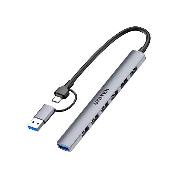 7-in-1 USB Multi-port Super Slim Hub USB-C & A
