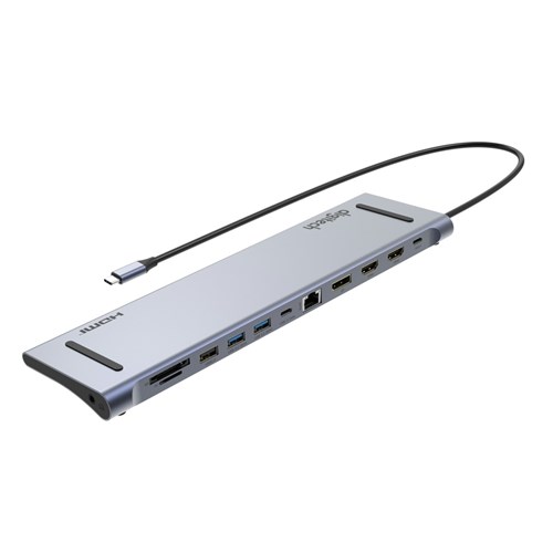 HUB USB-C 12IN1-HDMI+DP+USBC+RJ45+PD100W
