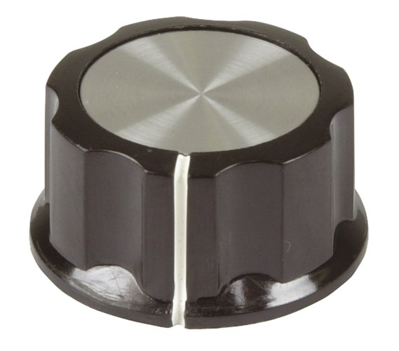 KNOB PLAST ALU INSERT 32MM